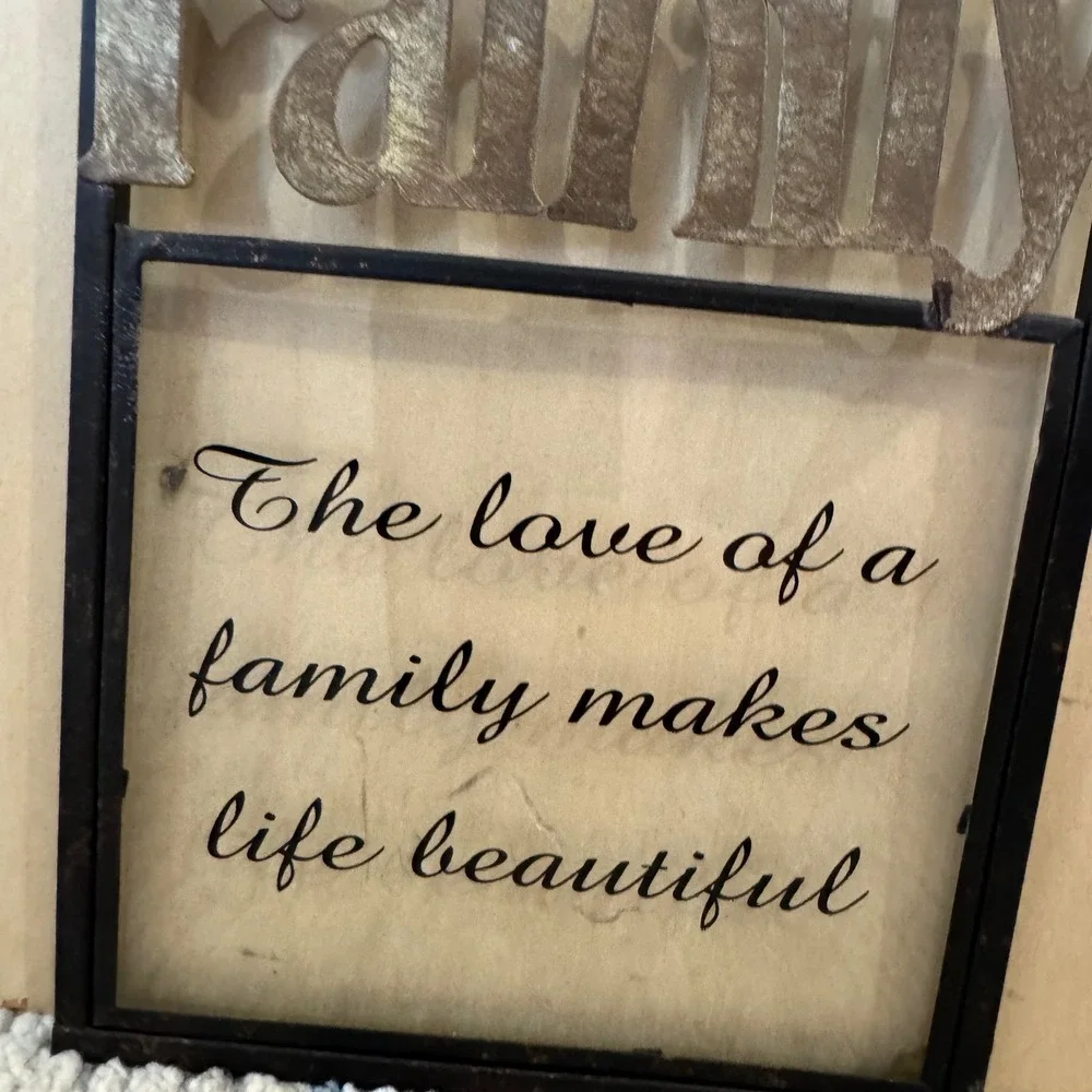 Rustic Metal Family Tree Wall Plaque 